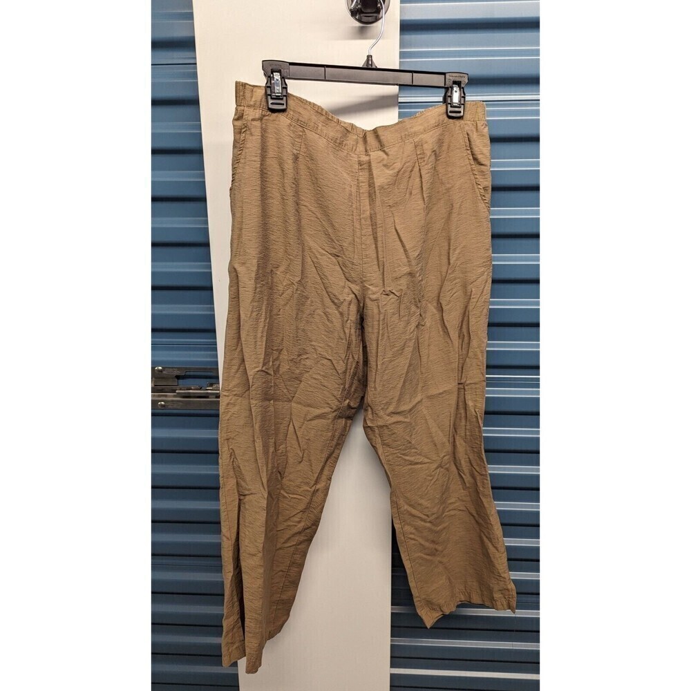 FOCUS Flax Nylon Elastic Waist Pull Loose Lightweight‎ Minimalist Pants Small